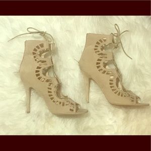 Lace up shoe booties